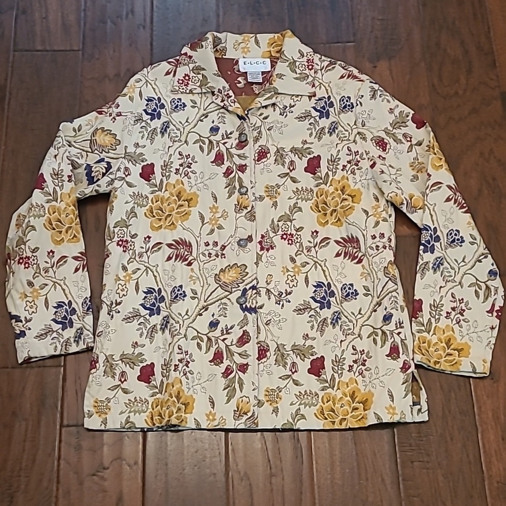 E.L.C.C. Tapestry embroidered jacket size Medium